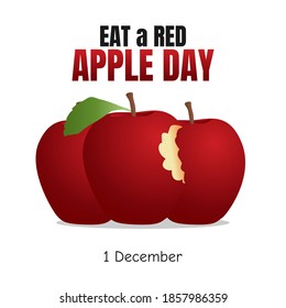 vector graphic of eat a red apple day good for eat a red apple day celebration. flat design. flyer design.flat illustration.