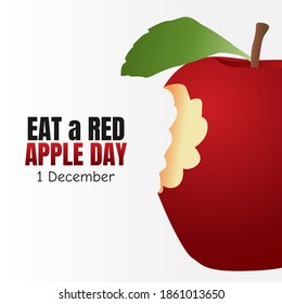 vector graphic of eat a red apple day good for eat a red apple day celebration. flat design. flyer design.flat illustration.