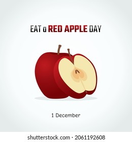 vector graphic of eat a red apple day good for eat a red apple day celebration. flat design. flyer design.flat illustration.