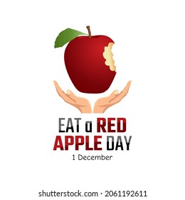 vector graphic of eat a red apple day good for eat a red apple day celebration. flat design. flyer design.flat illustration.