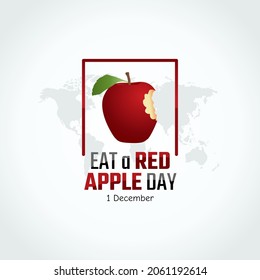 vector graphic of eat a red apple day good for eat a red apple day celebration. flat design. flyer design.flat illustration.