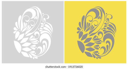 Huevo gráfico vectorial. Ornamento decorativo. Tarjeta de Pascua para estampados de camisetas, regalos. Símbolo de huevo decorativo. Artesanía de época. 