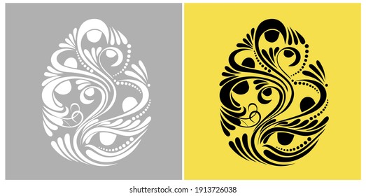 Vektorgrafik-Ei. Dekorative Ornamente. Osterkarte für T-Shirt-Ausdrucke, Geschenke. Symbol für dekoratives Ei. Vintage-Handwerk. 