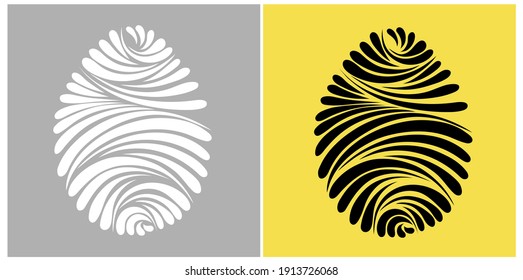 Vector graphic Egg. Decorative ornament. Easter card for t-shirt prints, gifts. Decorative egg symbol. Vintage craft. 
