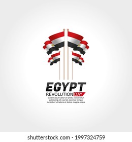 gráfico vectorial del día de la revolución en Egipto bueno para la celebración del Día de la Revolución en Egipto. diseño plano. diseño de volante.ilustración plana.