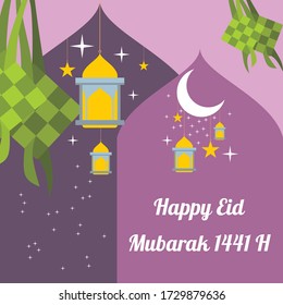vector graphic of Eid al-Fitr greeting banners