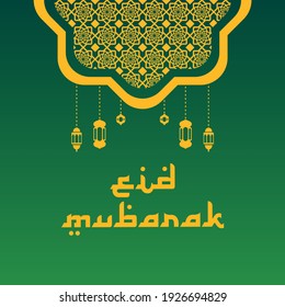 vector graphic of Eid mubarak good for eid mubarak celebration. flat design. flyer design.flat illustration.