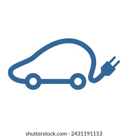 Vektorgrafik des Elektroauto-Symbols mit Kabel und Stecker