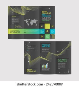 Vector graphic elegant abstract business brochure design with spread pages