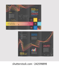 Vector graphic elegant abstract business brochure design with spread pages