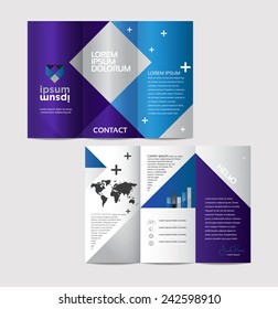Vector graphic elegant abstract business brochure design with spread pages