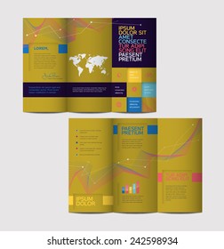 Vector graphic elegant abstract business brochure design with spread pages