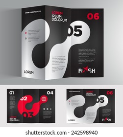 Vector graphic elegant abstract business brochure design with spread pages and 3d mockup