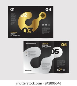 Vector graphic elegant abstract business brochure design with spread pages