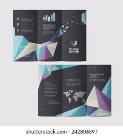 Vector graphic elegant abstract business brochure design with spread pages