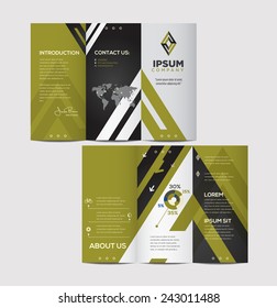 Vector graphic elegant abstract business brochure design with spread pages