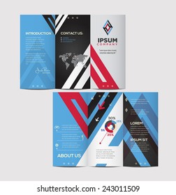 Vector graphic elegant abstract business brochure design with spread pages
