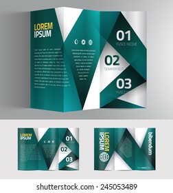 Vector graphic elegant abstract business brochure design with spread pages and 3d mockup