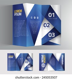 Vector graphic elegant abstract business brochure design with spread pages and 3d mockup