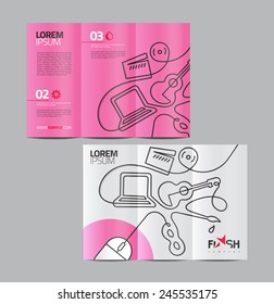 Vector graphic elegant abstract business brochure design with spread pages