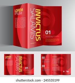 Vector graphic elegant abstract business brochure design with spread pages and 3d mockup