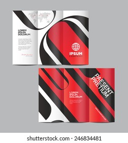 Vector graphic elegant abstract business brochure design with spread pages