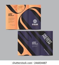 Vector graphic elegant abstract business brochure design with spread pages