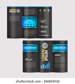 Vector graphic elegant abstract business brochure design with spread pages