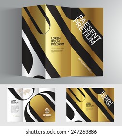 Vector graphic elegant abstract business brochure design with spread pages and 3d mockup