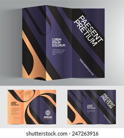 Vector graphic elegant abstract business brochure design with spread pages and 3d mockup