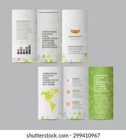 Vector graphic elegant abstract business brochure design with spread pages