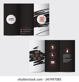 Vector graphic elegant abstract business brochure design with spread pages