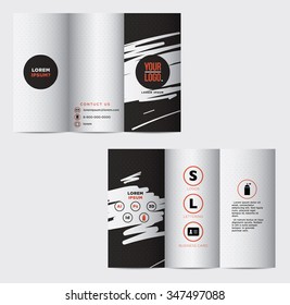 Vector graphic elegant abstract business brochure design with spread pages