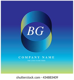 Vector graphic elegant blue and green color logo . Symbol of money and business. Letter B and G