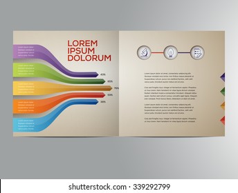 Vector graphic elegant business brochure design with spread pages