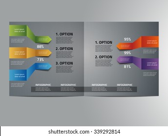Vector graphic elegant business brochure design with spread pages