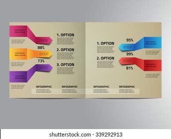 Vector graphic elegant business brochure design with spread pages