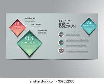 Vector graphic elegant business brochure design with spread pages