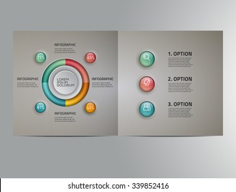 Vector graphic elegant business brochure design with spread pages