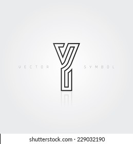 Vector graphic elegant and creative line alphabet / Letter Y / symbol