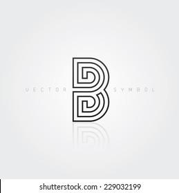 Vector graphic elegant and creative line alphabet / Letter B / symbol
