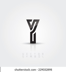 Vector graphic elegant and creative line alphabet / Letter B / symbol