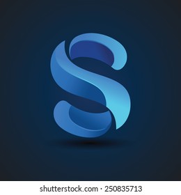 Vector graphic elegant curly alphabet symbol / Letter S