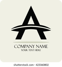Vector graphic elegant design font A with sample text 