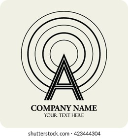 Vector graphic elegant design font A with sample text 