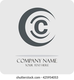 Vector graphic elegant design font C with sample text 