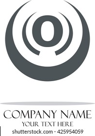 Vector graphic elegant design font O with sample text 