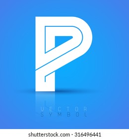 Vector graphic elegant font with sample text / symbol / alphabet / Letter P