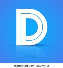 Vector graphic elegant font with sample text / symbol / alphabet / Letter D