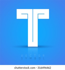 Vector graphic elegant font with sample text / symbol / alphabet / Letter T